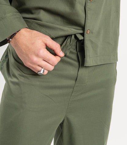 Bhumi Organic Cotton - Men's Sateen PJ Set - Bronze Green