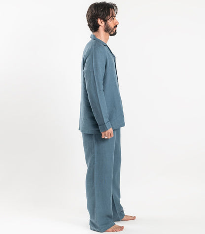 Bhumi Organic Cotton - Men's Linen PJ Set - Indian Teal