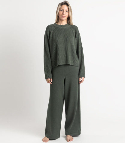 Bhumi Organic Cotton - Rib Knit Pant - Olive