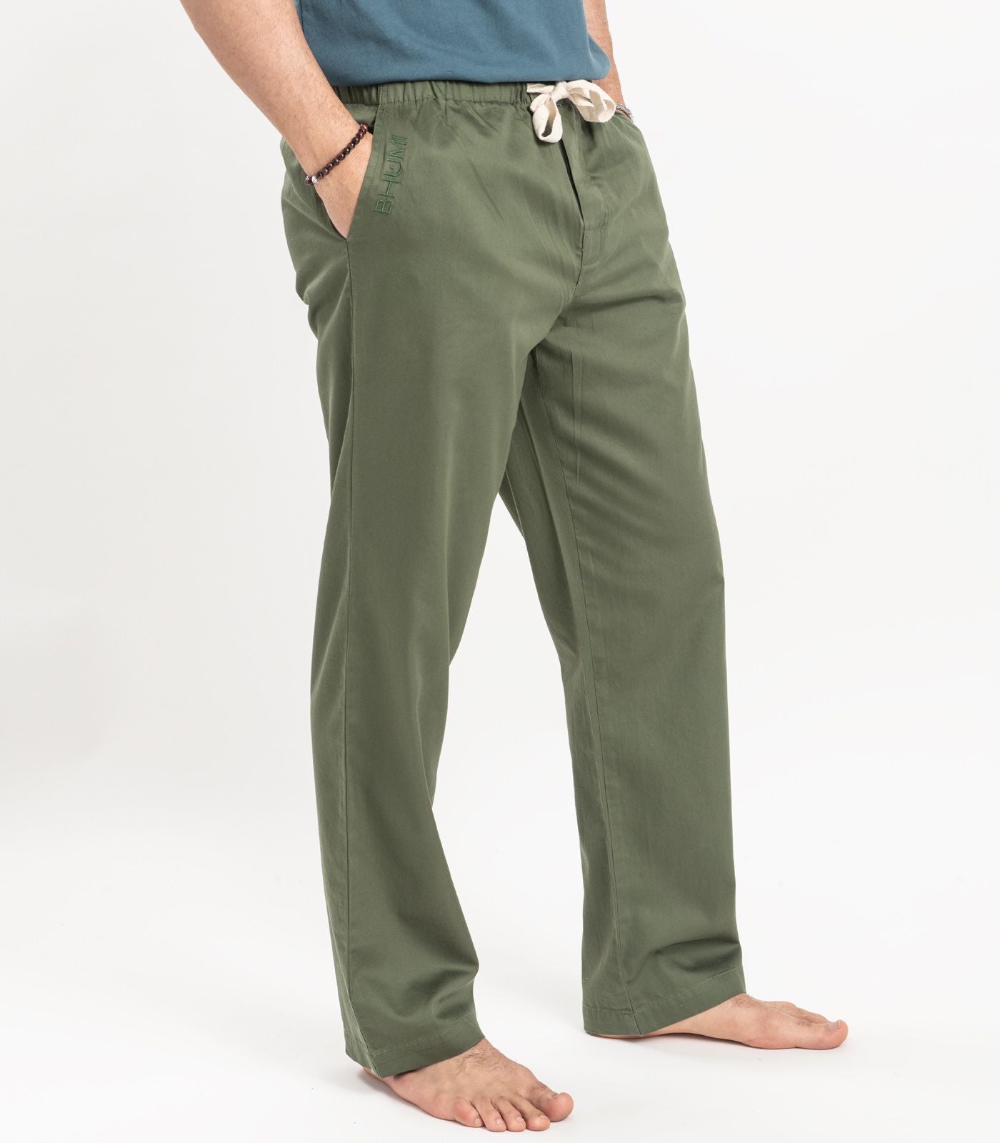 Bhumi Organic Cotton - Men's Sateen PJ Pant - Bronze Green