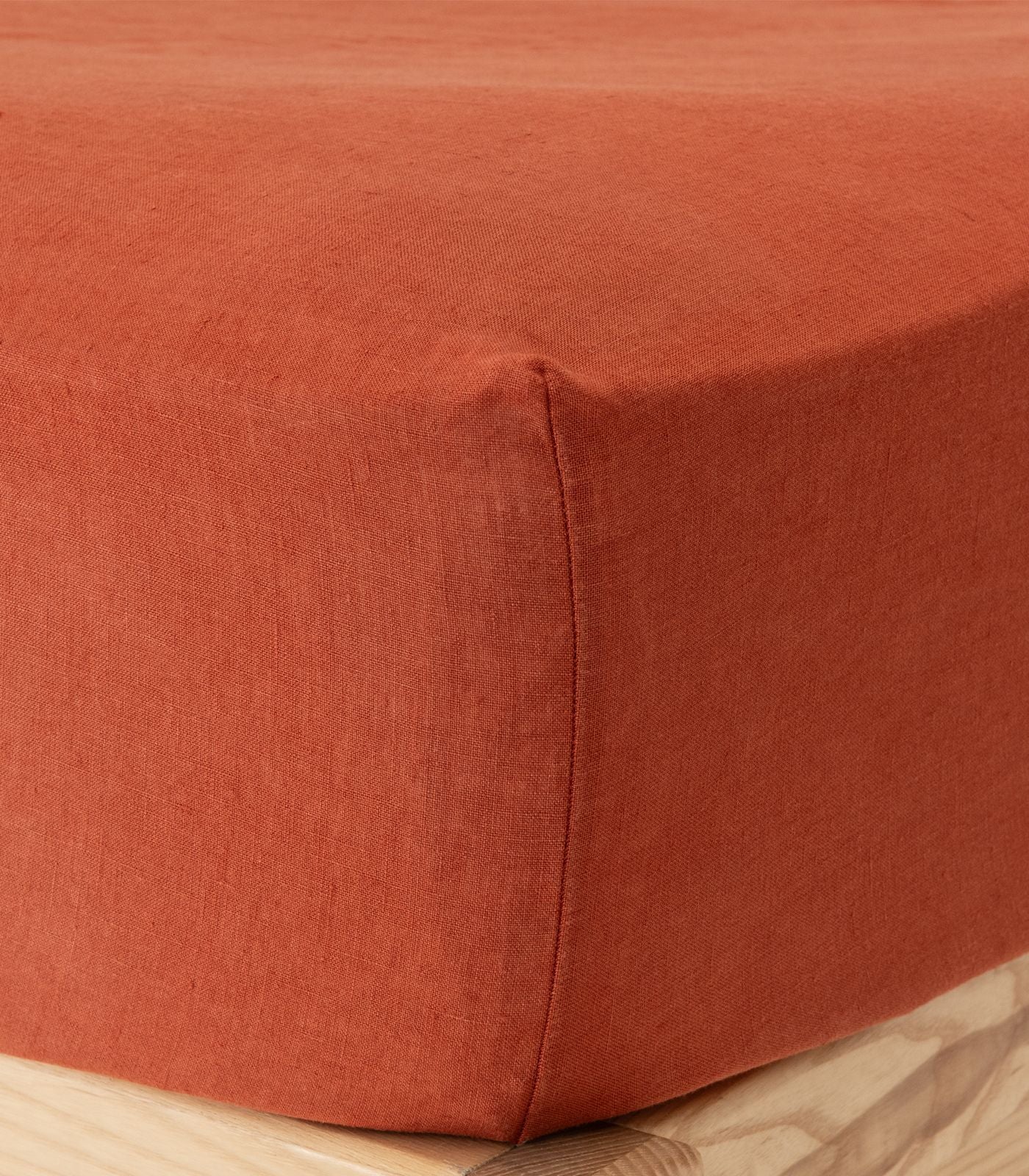 Bhumi Organic Cotton - Linen Fitted Sheet - Rust