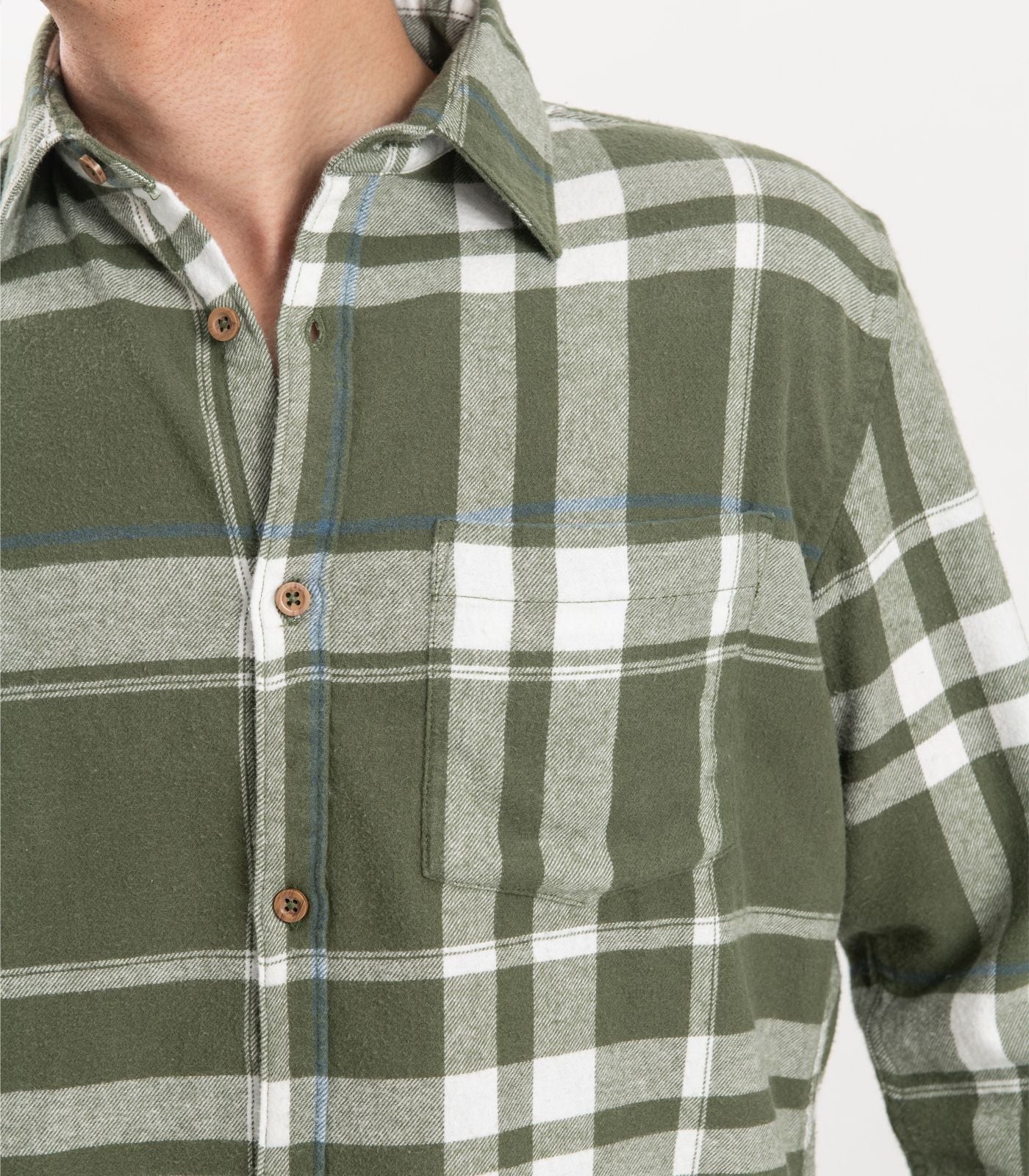 Bhumi Organic Cotton - Flannelette Shirt - Bronze Green Plaid