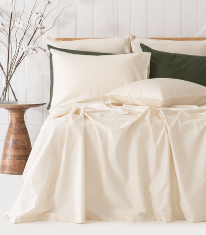 Bhumi Organic Cotton - Flat - Percale Sheet - Natural