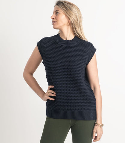 Bhumi Organic Cotton - Bubble Knit Vest - Navy