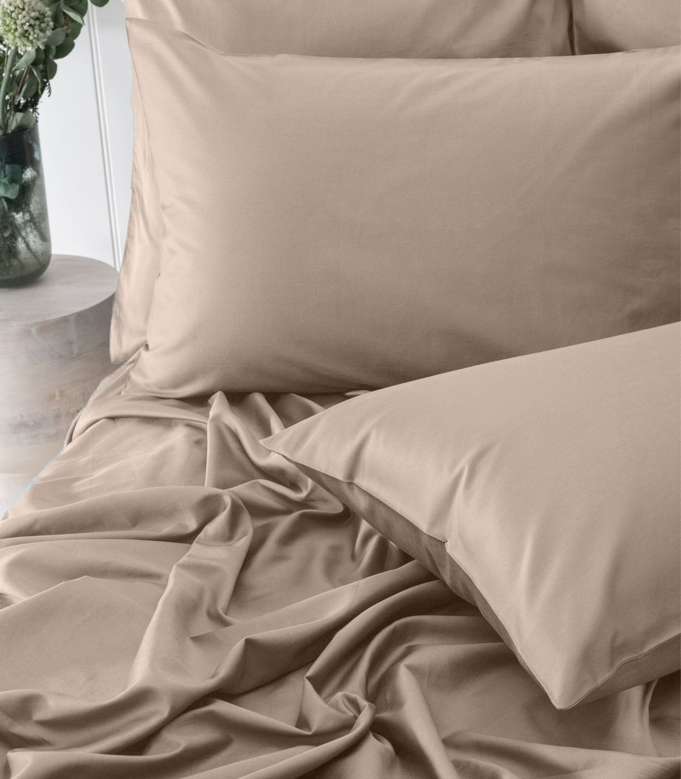 Bhumi Organic Cotton - Percale Pillow Cases (Pair) - Golden Taupe