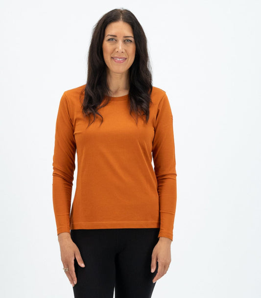 Bhumi Organic Cotton - Basic Long Sleeve Top - Cinnamon