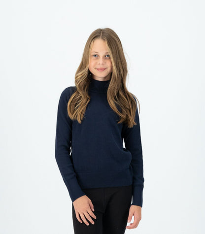 Bhumi Organic Cotton - Kid's Fine Knit Turtleneck Jumper - Navy