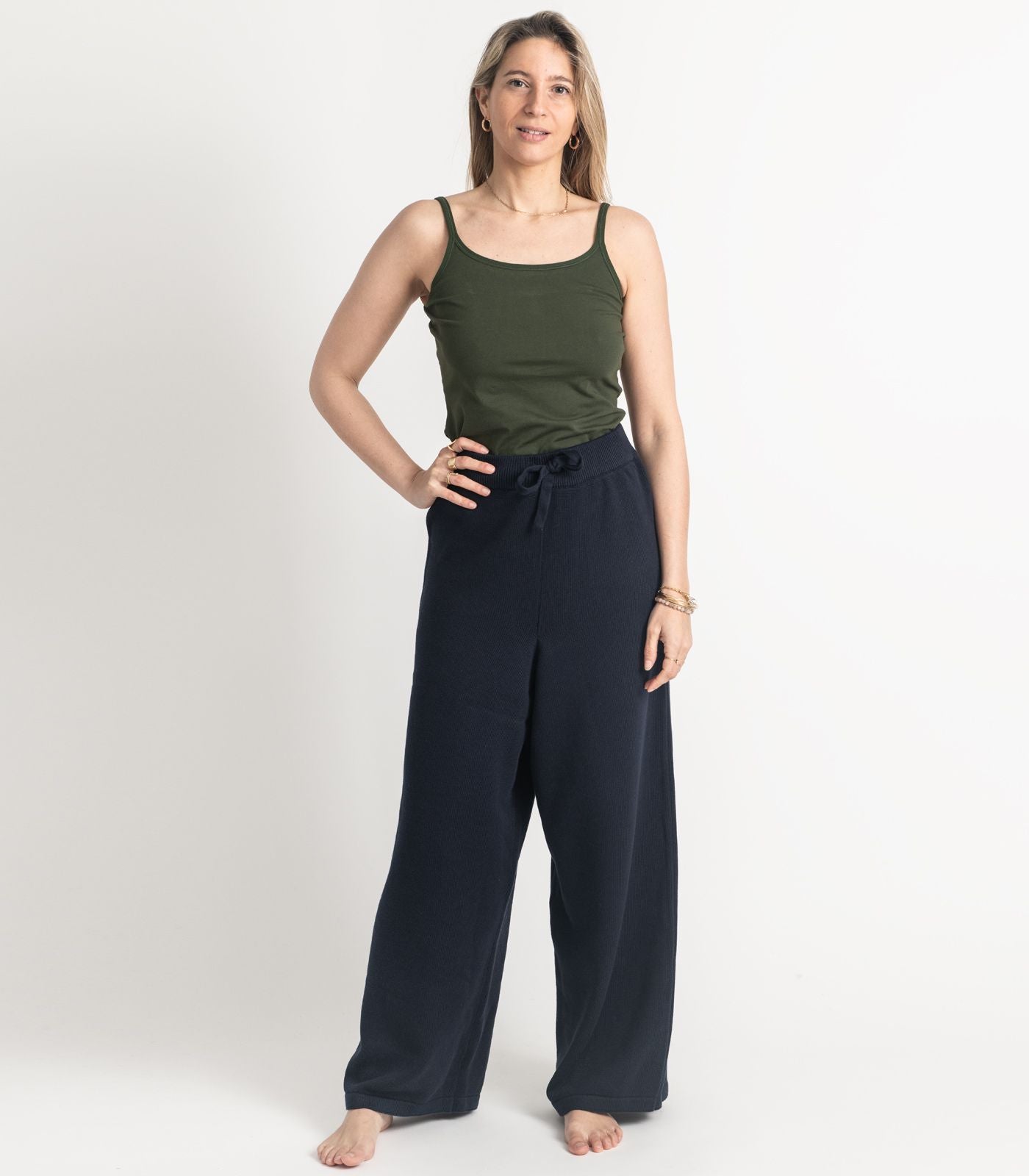 Bhumi Organic Cotton - Rib Knit Pant - Navy