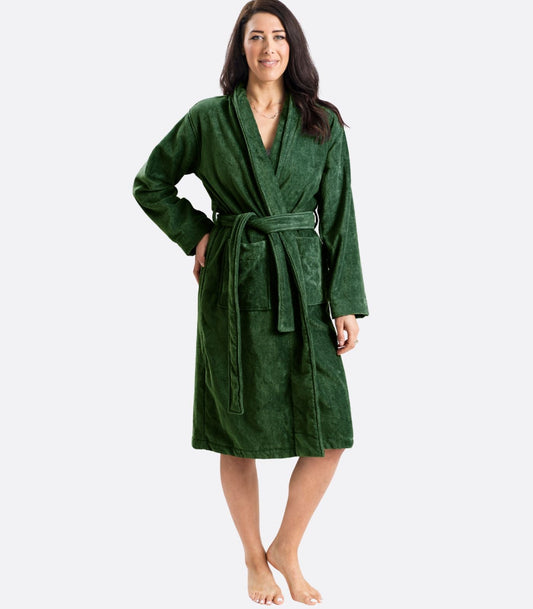 Bhumi Organic Cotton - Spa Robe - Forest Green