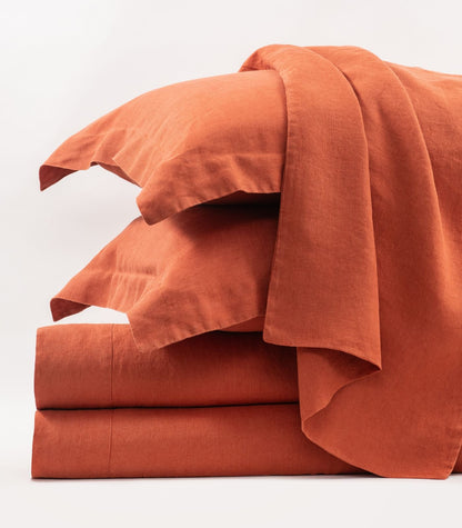 Bhumi Organic Cotton - Linen Sheet Set - Rust