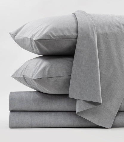 Bhumi Organic Cotton - Chambray Sheet Set - Charcoal Denim