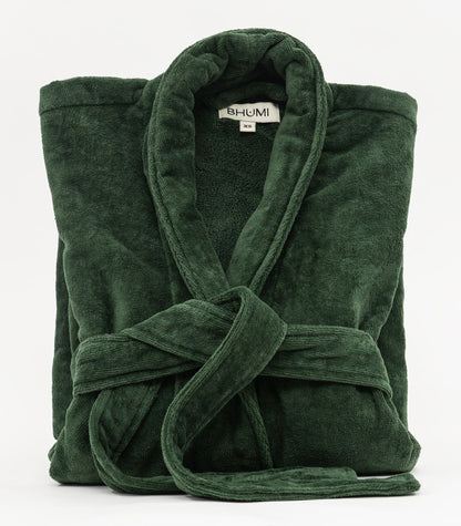 Bhumi Organic Cotton - Spa Robe - Forest Green