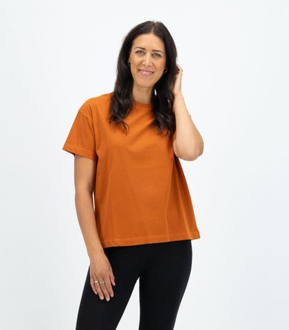 Bhumi Organic Cotton - Oversized Boxy Tee - Cinnamon