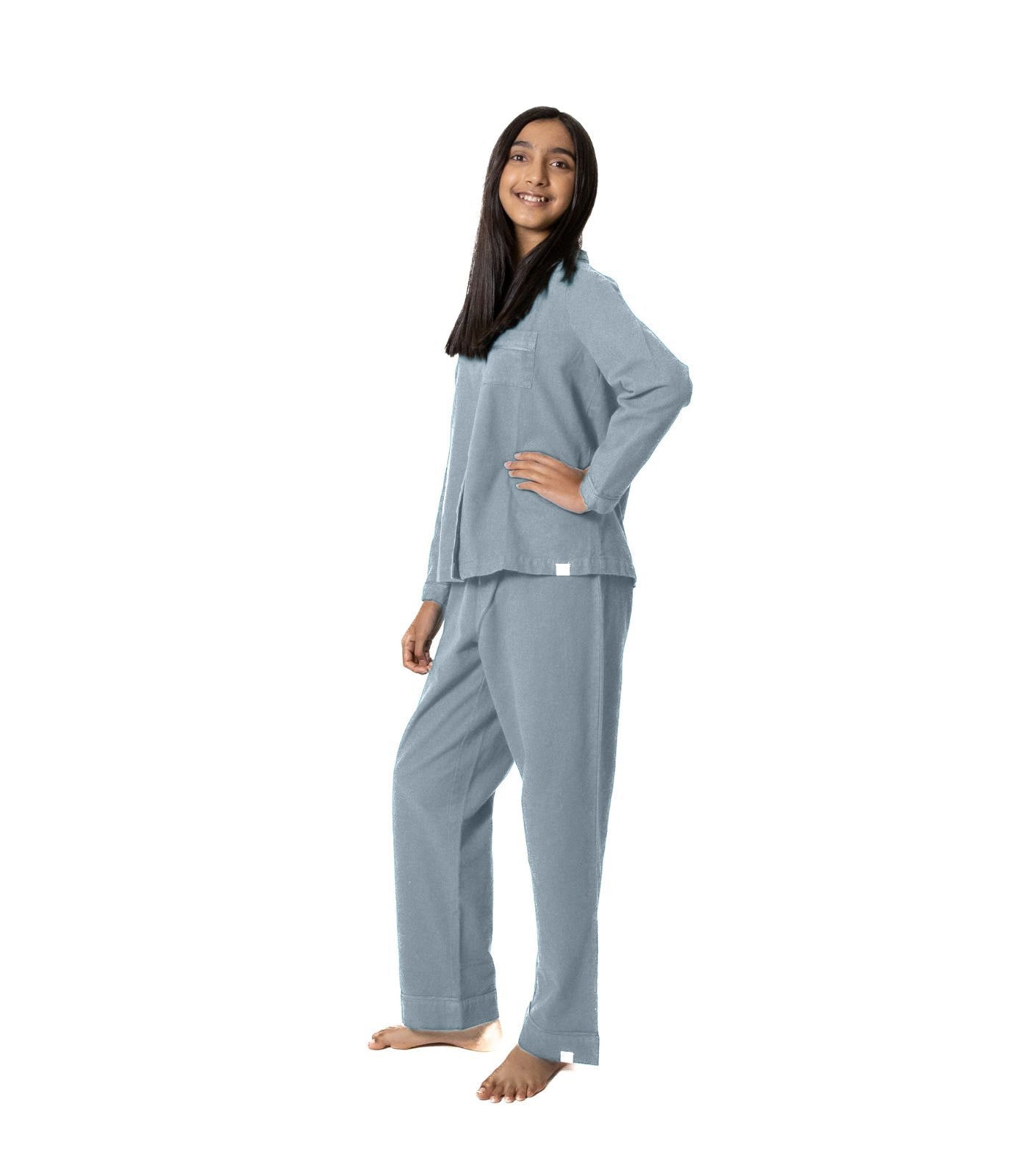 Bhumi Organic Cotton - Kids Flannelette Long PJ Set - Powder Blue