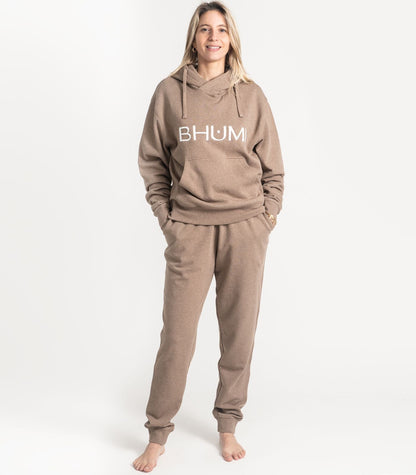 Bhumi Organic Cotton - Hoodie - Logo - Taupe Melange