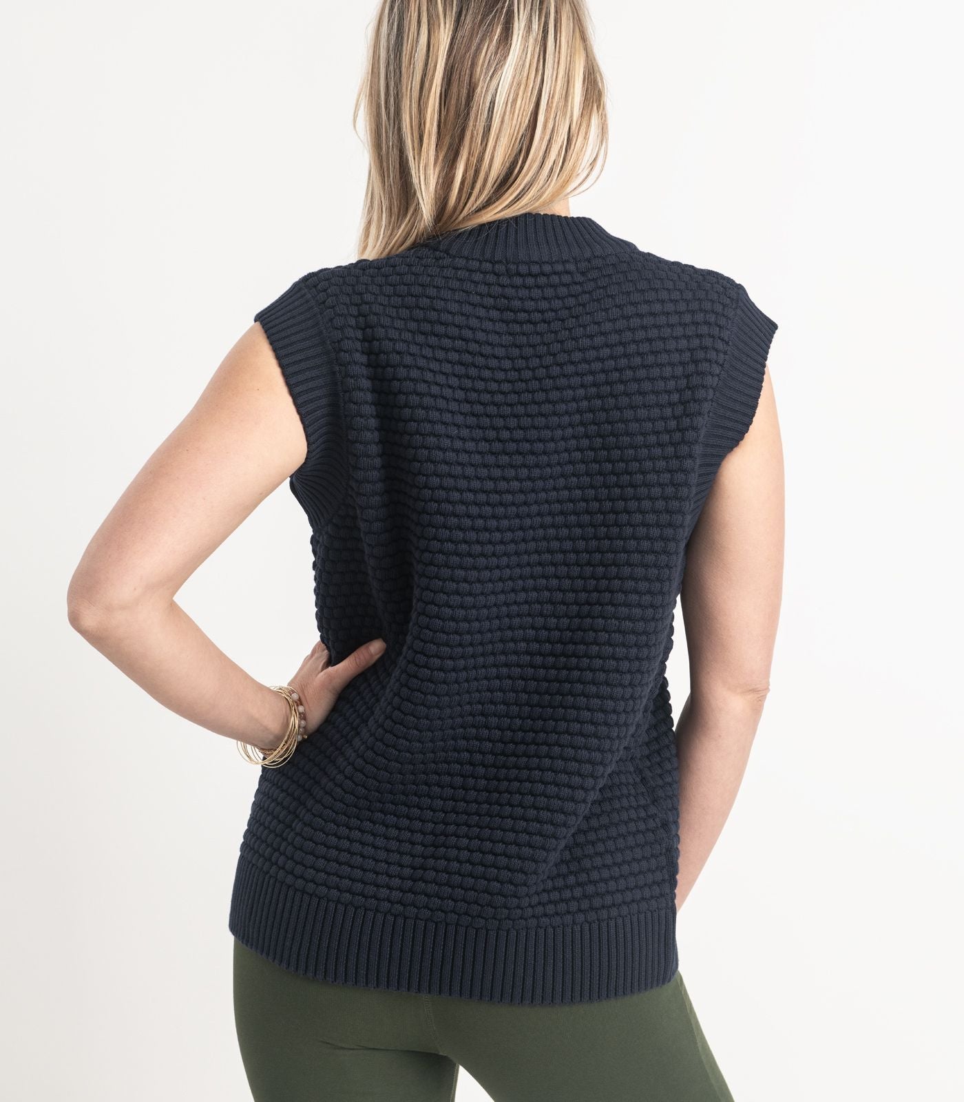 Bhumi Organic Cotton - Bubble Knit Vest - Navy