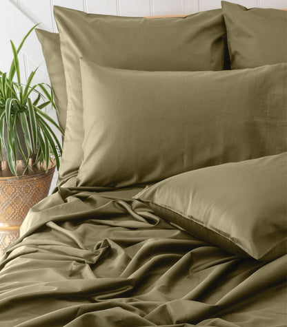 Bhumi Organic Cotton - Sateen Sheet Set - Martini Olive