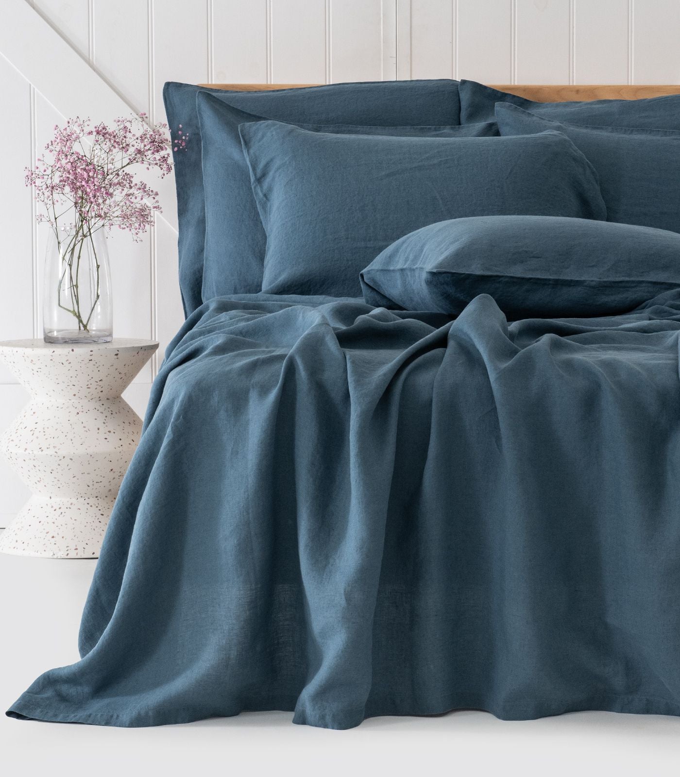 Bhumi Organic Cotton - Linen Sheet Set - Indian Teal