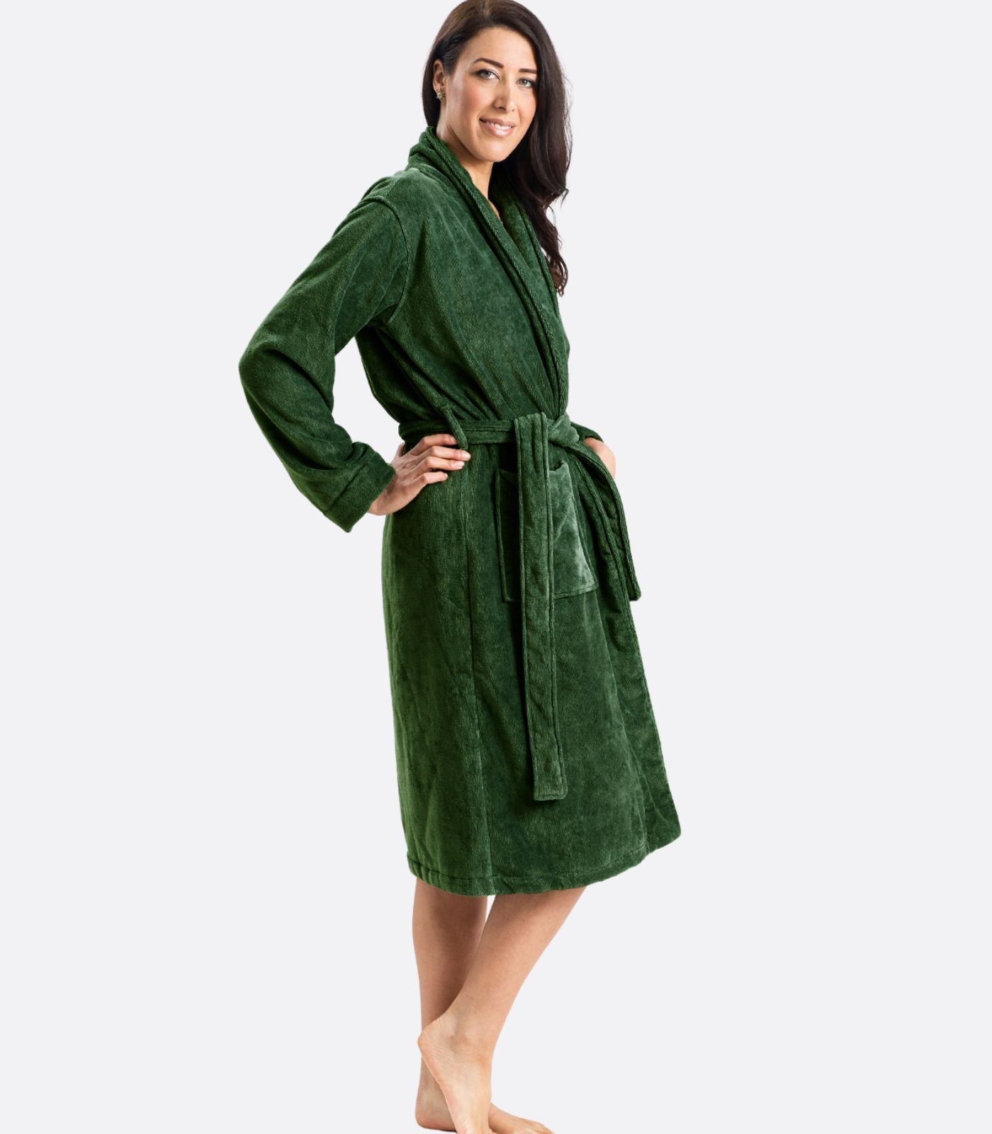 Bhumi Organic Cotton - Spa Robe - Forest Green