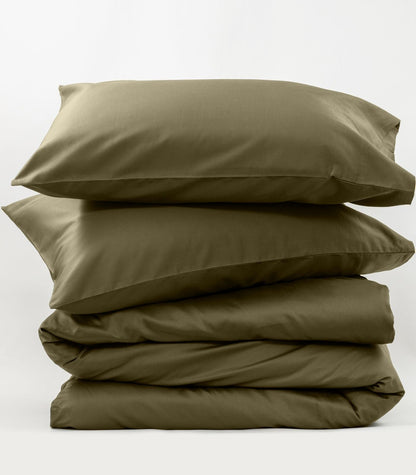 Bhumi Organic Cotton - Sateen Pillow Cases (Pair) - Martini Olive