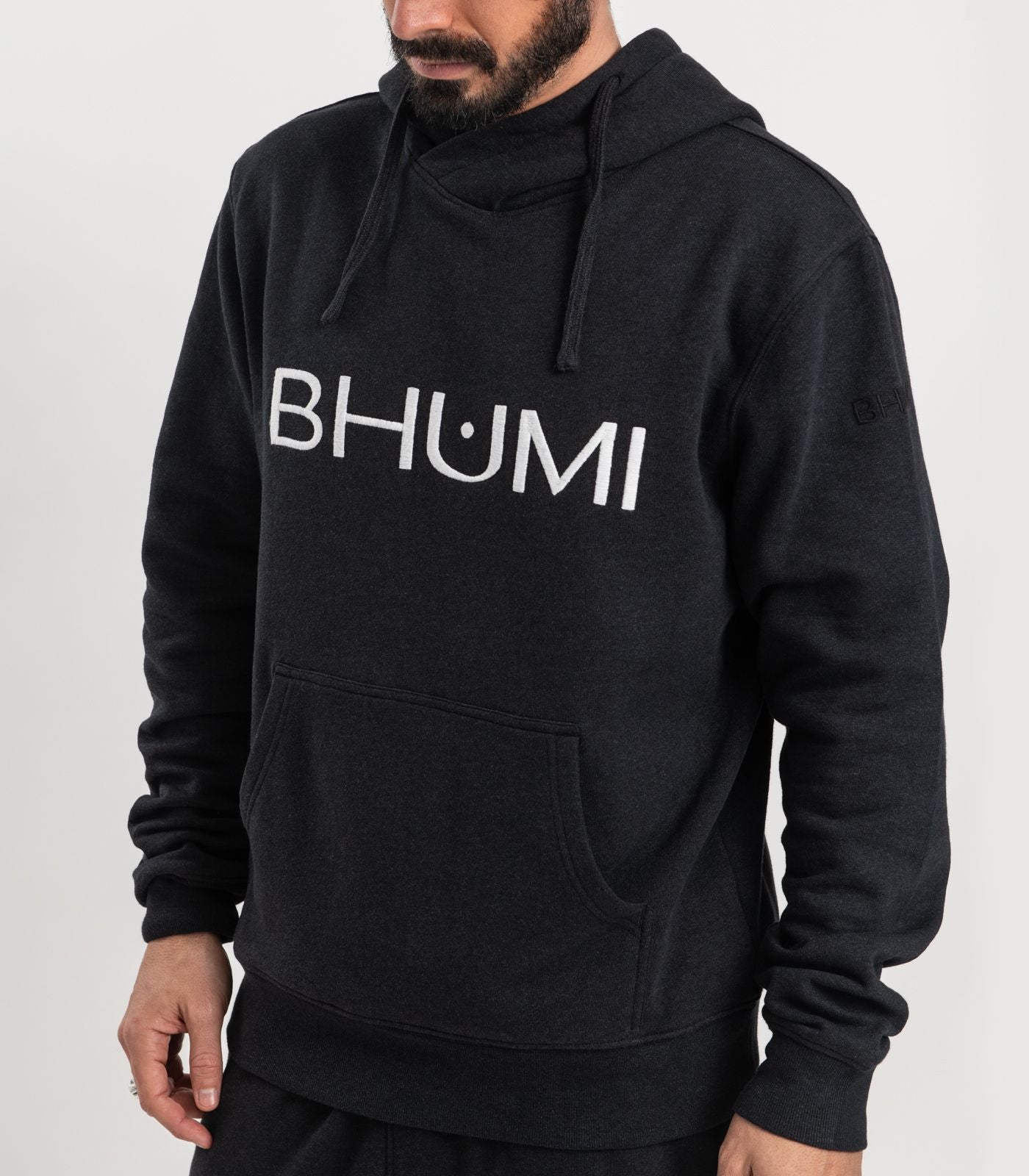 Bhumi Organic Cotton - Men's Hoodie - Logo - Charcoal Melange