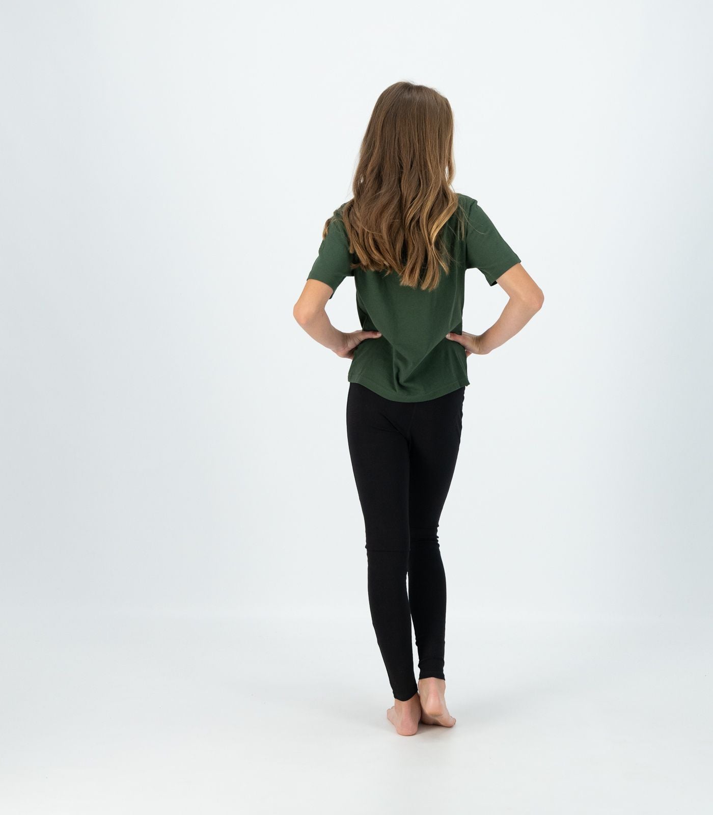 Bhumi Organic Cotton - Kids Oversized Boxy Tee - Logo - Kombu Green