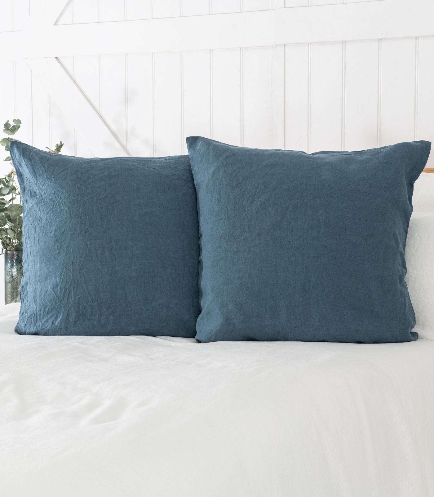 Linen Pillow Cases (pair) - European - Indian Teal