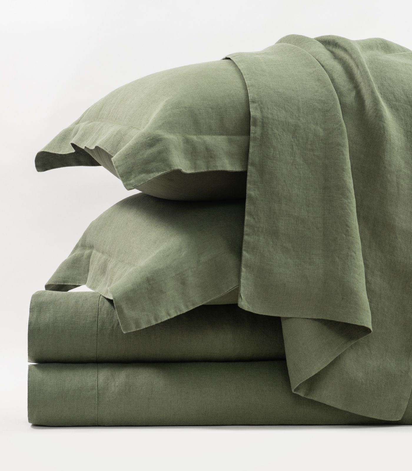 Bhumi Organic Cotton - Linen Sheet Set - Bronze Green