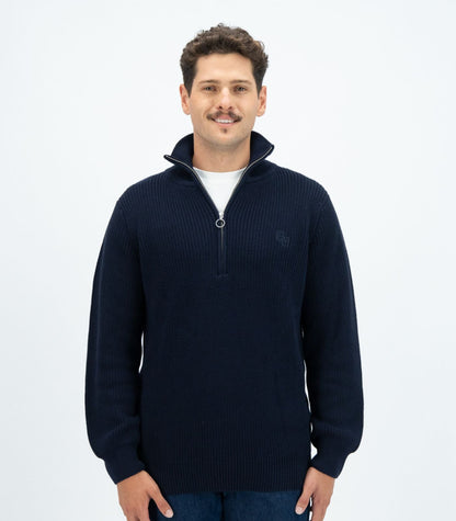 Bhumi Organic Cotton - Zip Sweater - Navy