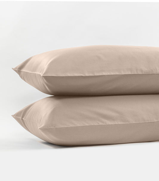 Bhumi Organic Cotton - Percale Pillow Cases (Pair) - Golden Taupe