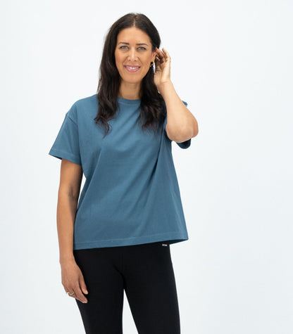 Bhumi Organic Cotton - Oversized Boxy Tee - Indian Teal