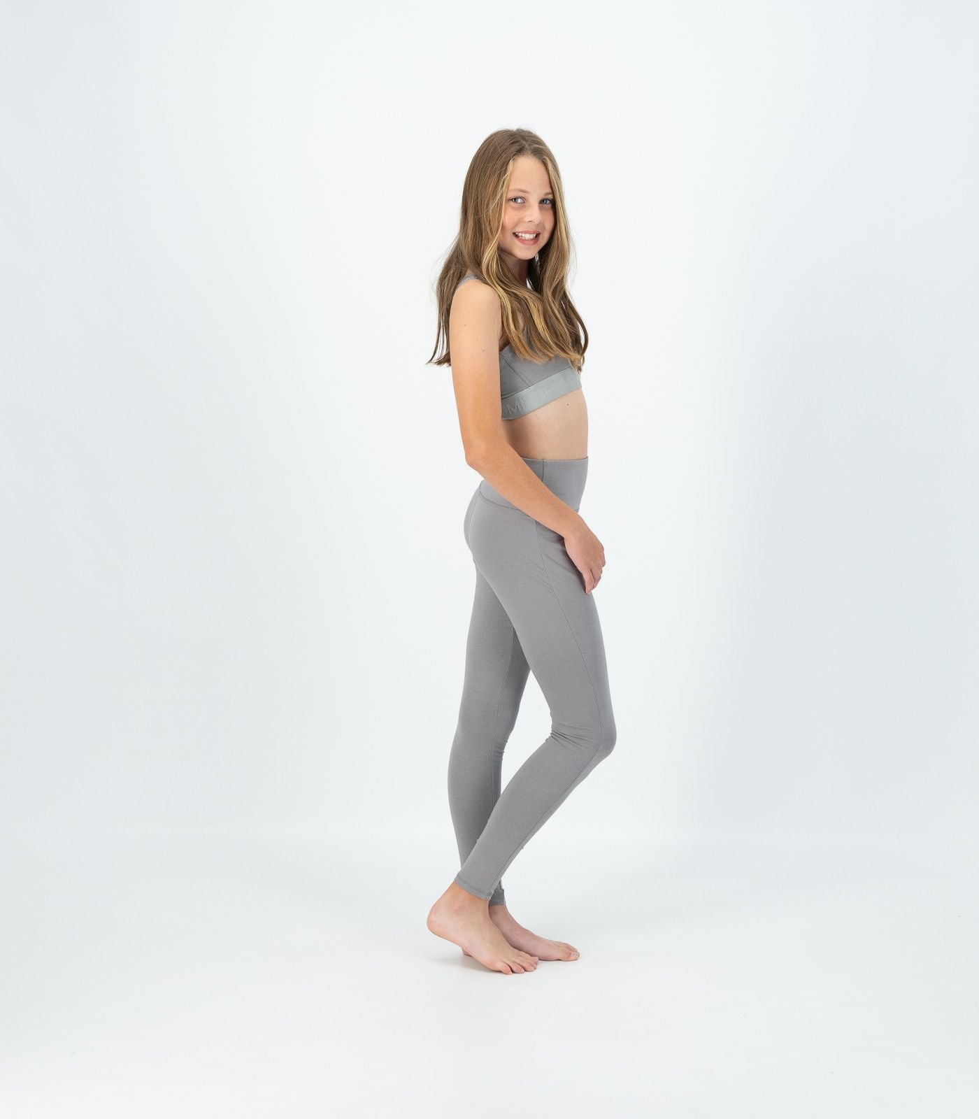 Bhumi Organic Cotton - Leggings - Kids High Rise - Titanium