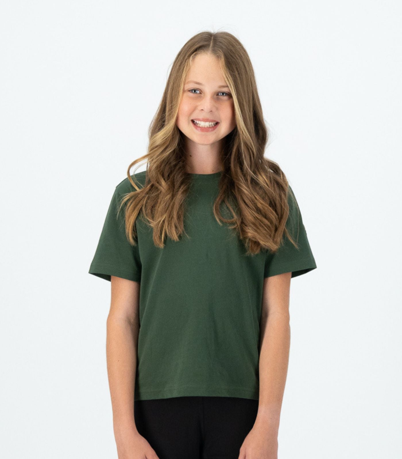 Bhumi Organic Cotton - Kid's Oversized Boxy Tee - Kombu Green