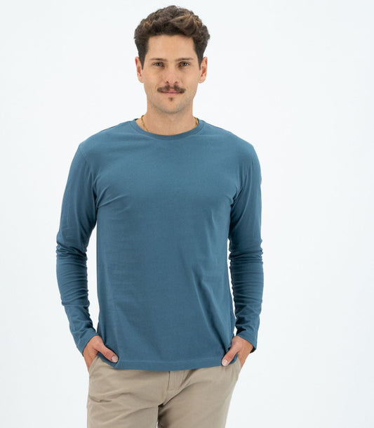 Bhumi Organic Cotton - Men's Basic Long Sleeve Shirt - Indian Teal