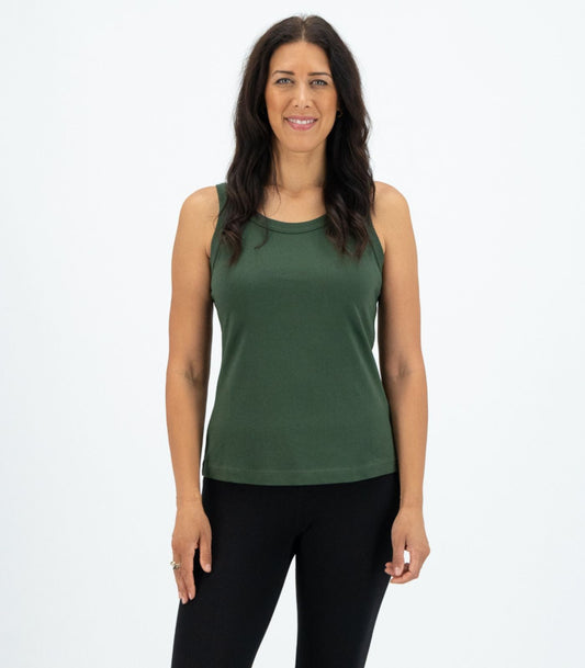 Bhumi Organic Cotton - Everyday Singlet - Kombu Green