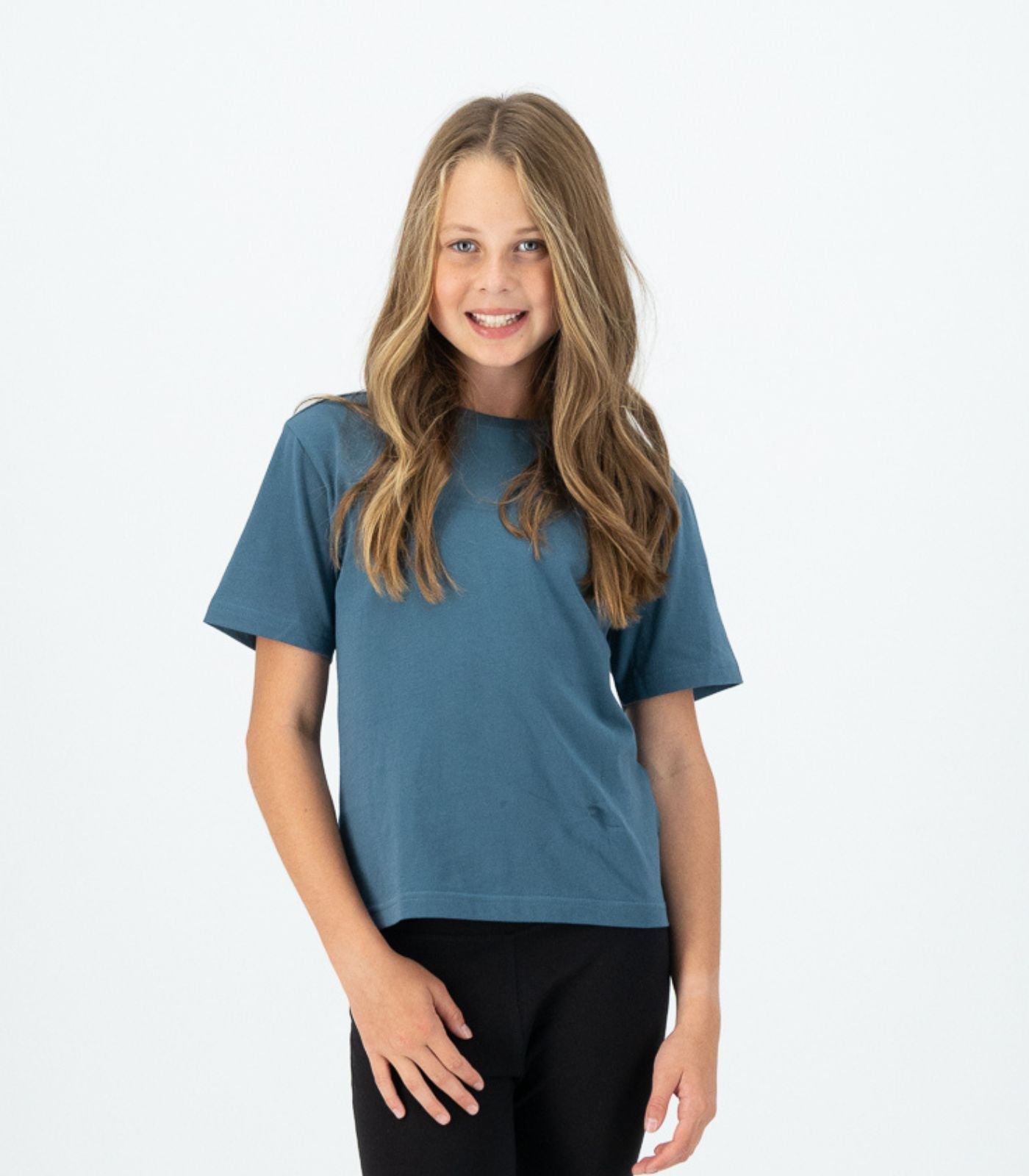 Bhumi Organic Cotton - Kid's Oversized Boxy Tee - Indian Teal