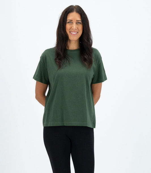 Bhumi Organic Cotton - Oversized Boxy Tee - Kombu Green