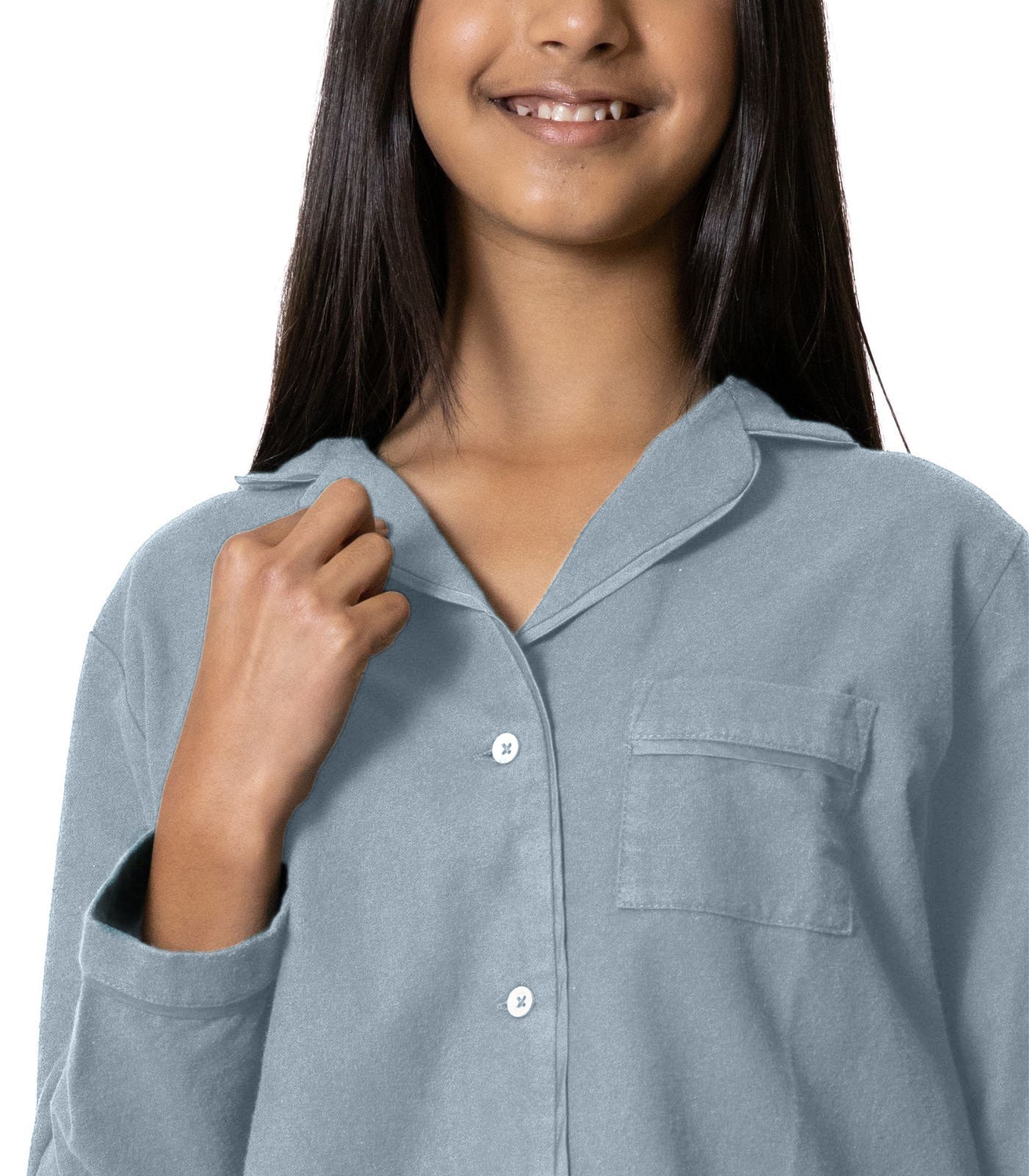 Bhumi Organic Cotton - Kids Flannelette Long PJ Set - Powder Blue