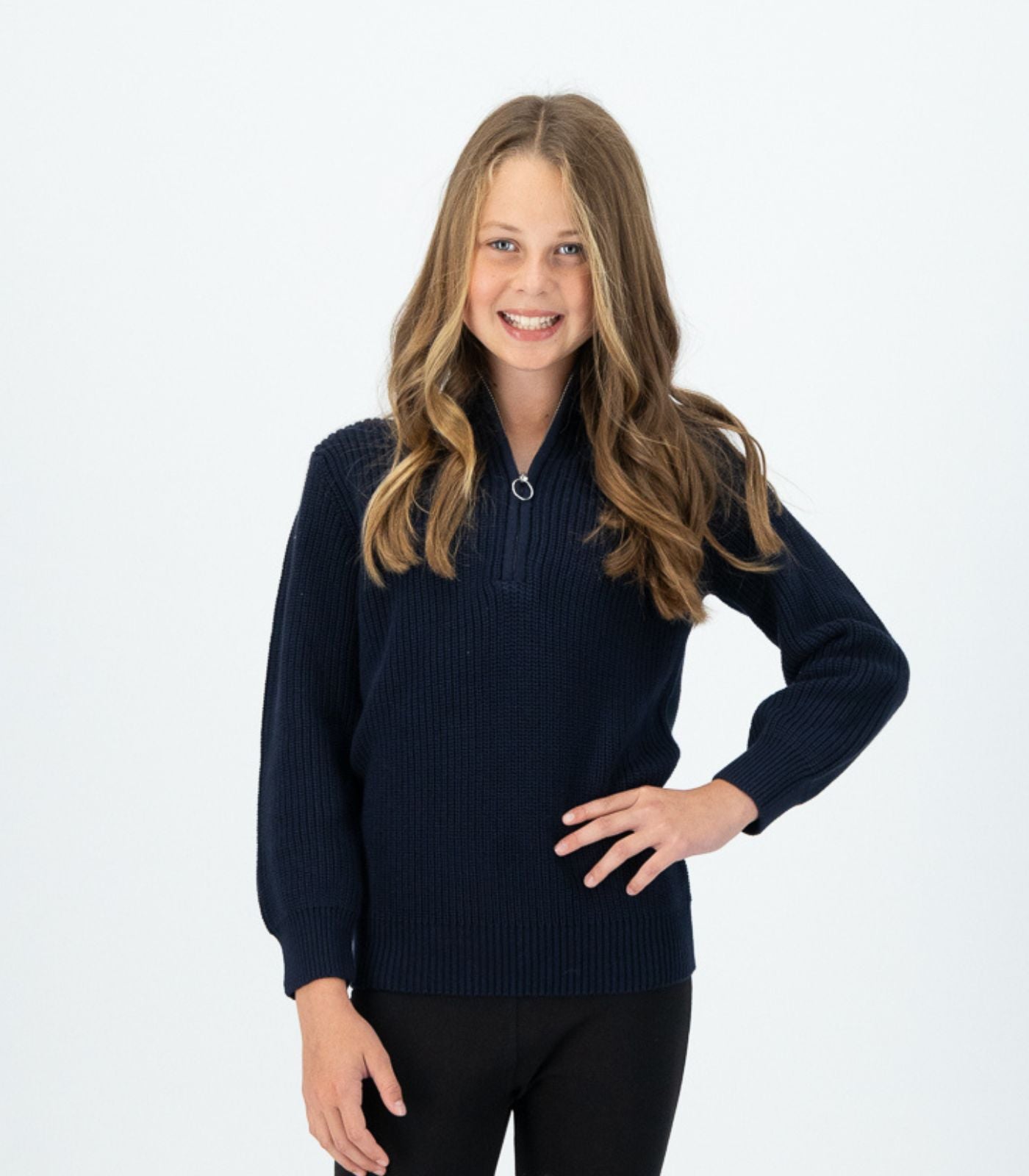 Bhumi Organic Cotton - Kids Zip Sweater - Navy