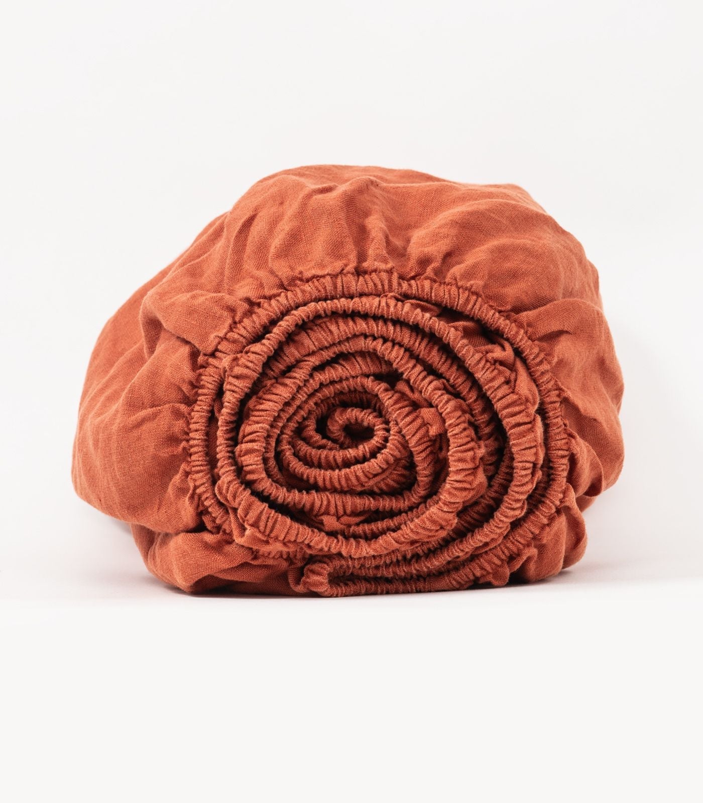 Bhumi Organic Cotton - Linen Fitted Sheet - Rust