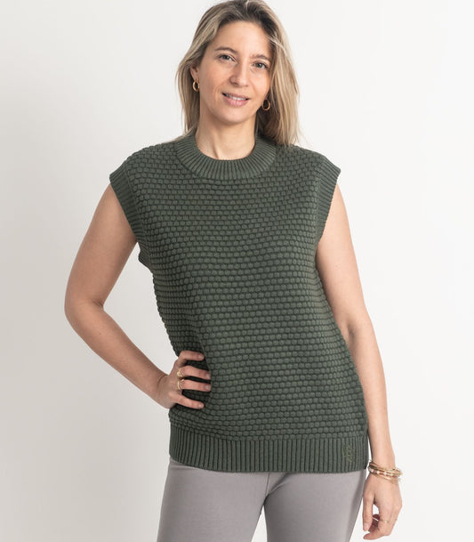 Bhumi Organic Cotton - Bubble Knit Vest - Olive