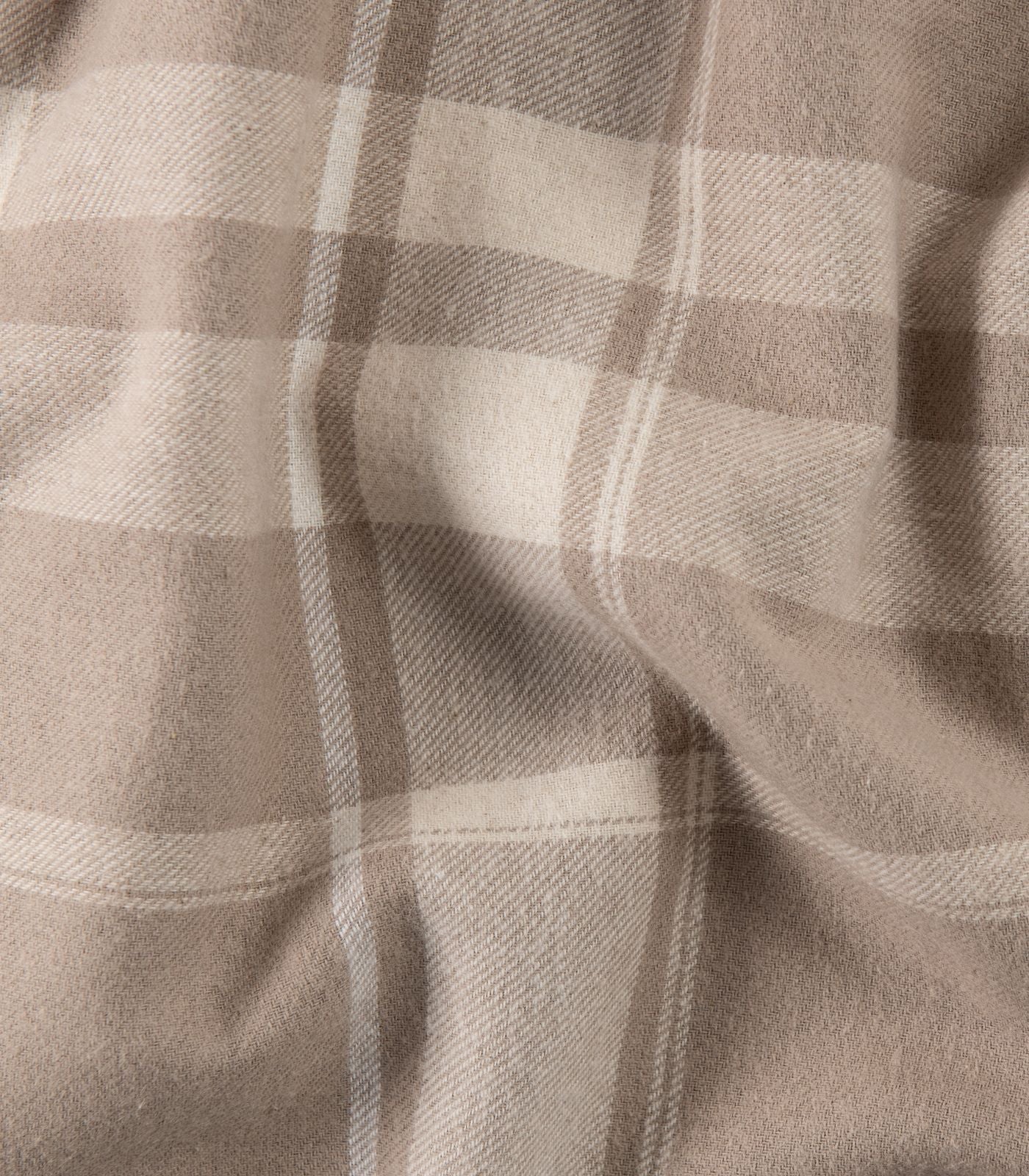 Bhumi Organic Cotton - Fitted - Flannelette Sheet - Plaid - Golden Taupe Plaid