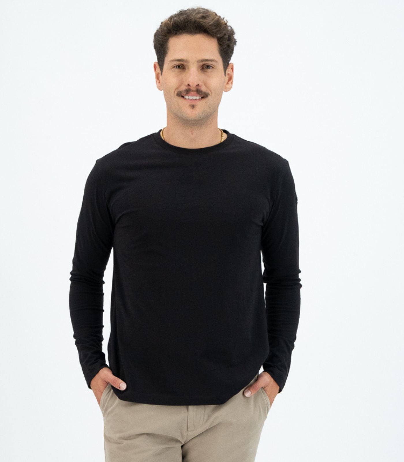 Bhumi Organic Cotton - Men's Basic Long Sleeve Shirt - Black