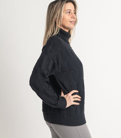 Bhumi Organic Cotton - High Neck Sweater - Charcoal