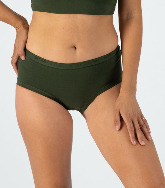 Bhumi Organic Cotton - Original Midi With Leg Band (2 Pack) - Kombu Green