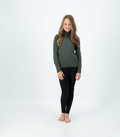 Bhumi Organic Cotton - Kid's Fine Knit Turtleneck Jumper - Olive