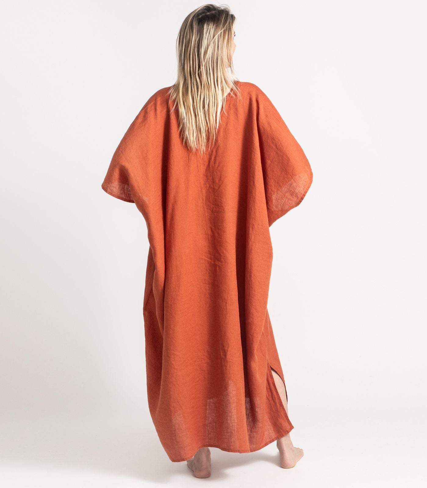 Bhumi Organic Cotton - Linen Kaftan - Rust