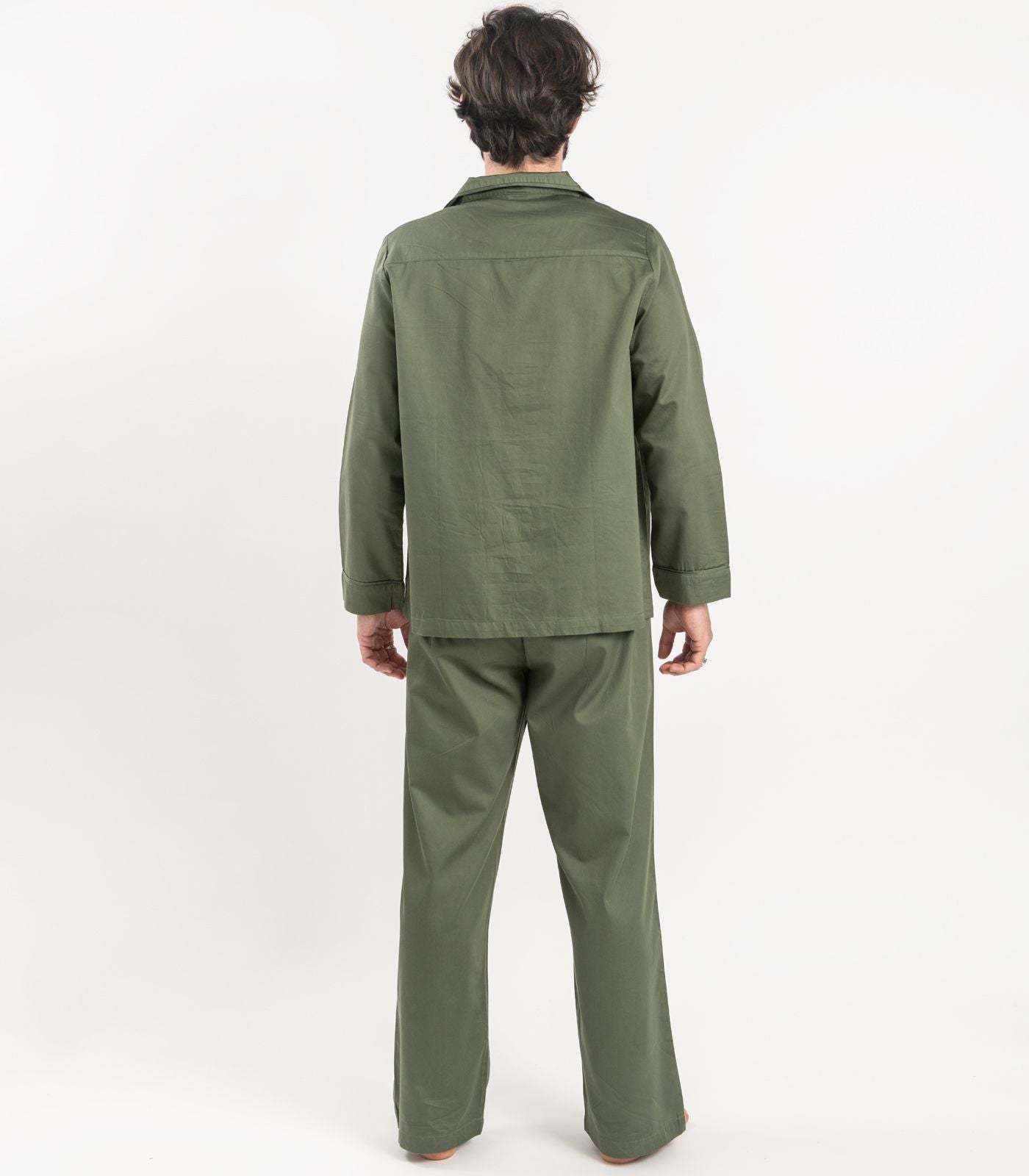 Bhumi Organic Cotton - Men's Sateen PJ Set - Bronze Green