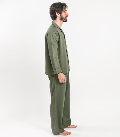 Bhumi Organic Cotton - Men's Sateen PJ Set - Bronze Green