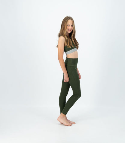 Bhumi Organic Cotton - Leggings - Kids High Rise - Kombu Green